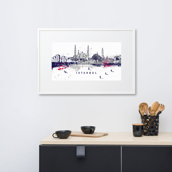 Poster mit Passepartout - Skyline Istanbul artlia