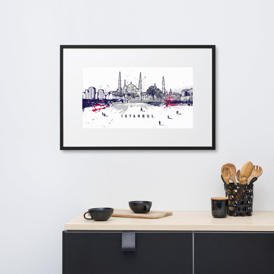 Poster mit Passepartout - Skyline Istanbul artlia