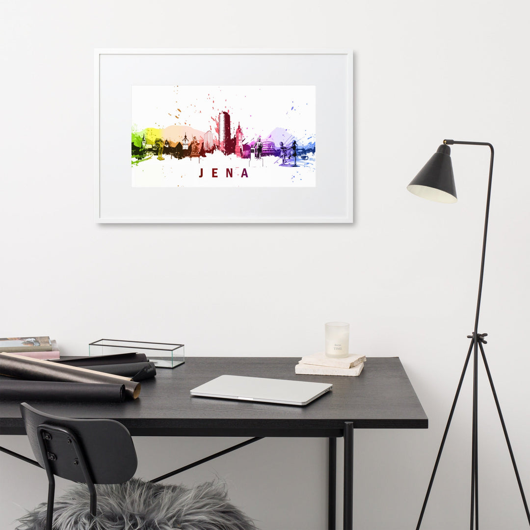 Poster mit Passepartout - Skyline Jena artlia