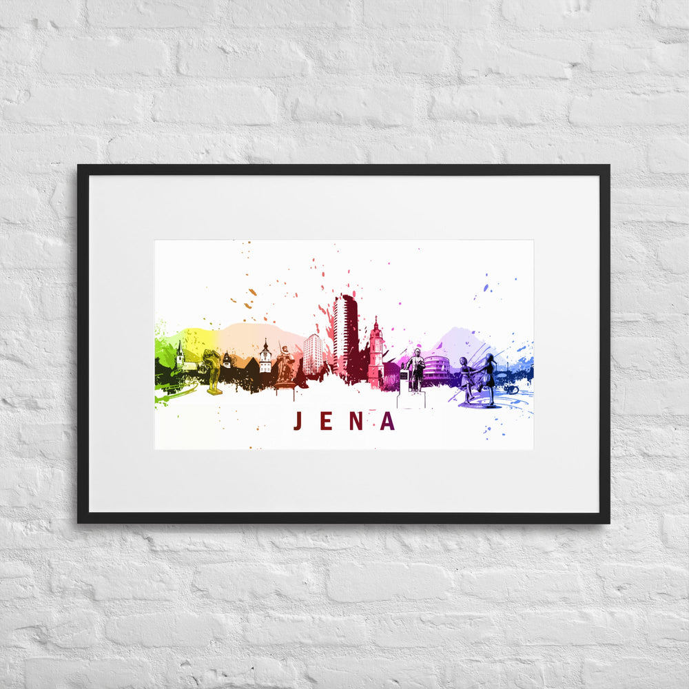 Poster mit Passepartout - Skyline Jena artlia