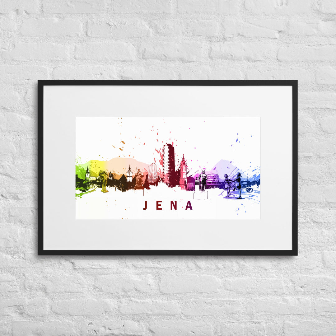Poster mit Passepartout - Skyline Jena artlia