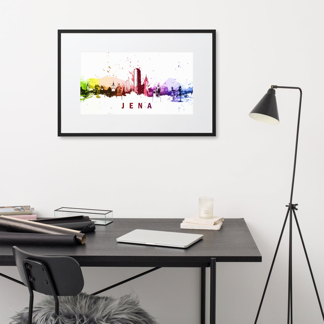 Poster mit Passepartout - Skyline Jena artlia