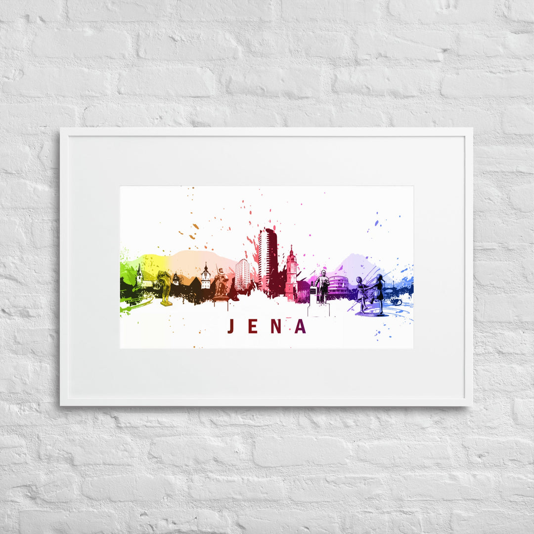 Poster mit Passepartout - Skyline Jena artlia
