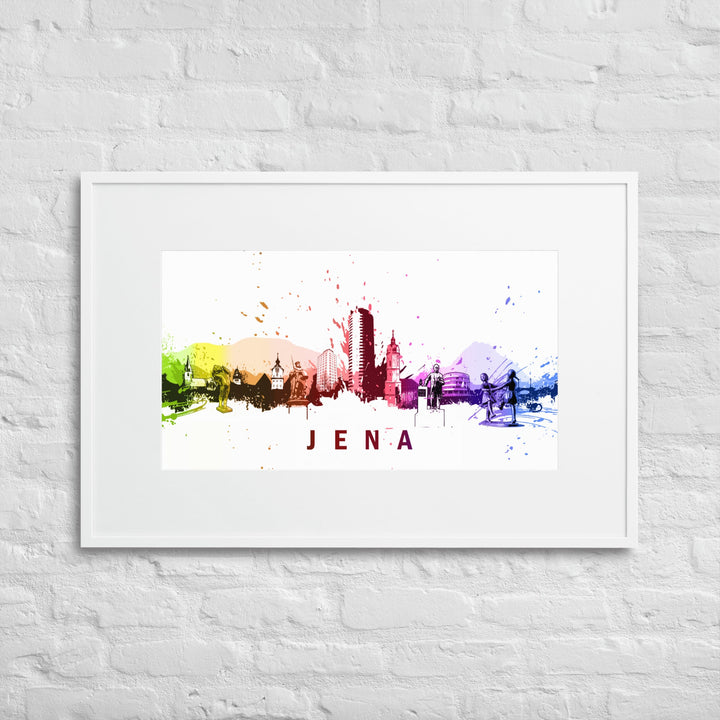 Poster mit Passepartout - Skyline Jena artlia