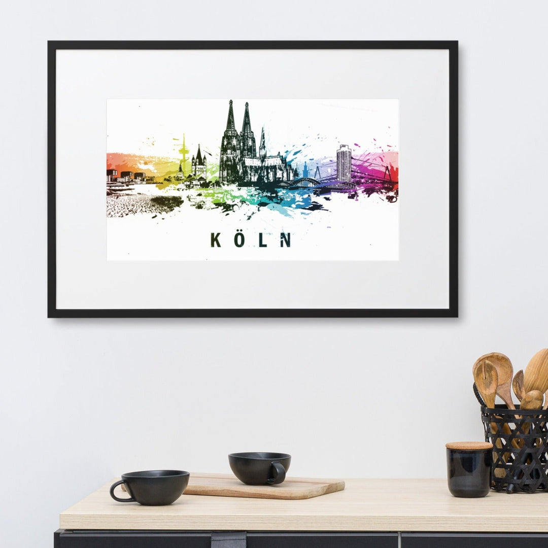 Poster mit Passepartout - Skyline Köln artlia