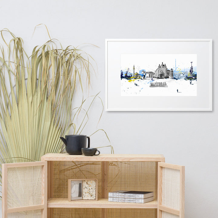 Poster mit Passepartout - Skyline Mariupol artlia