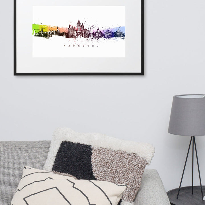 Poster mit Passepartout - Skyline Naumburg artlia