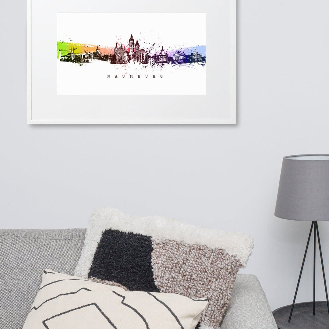 Poster mit Passepartout - Skyline Naumburg artlia