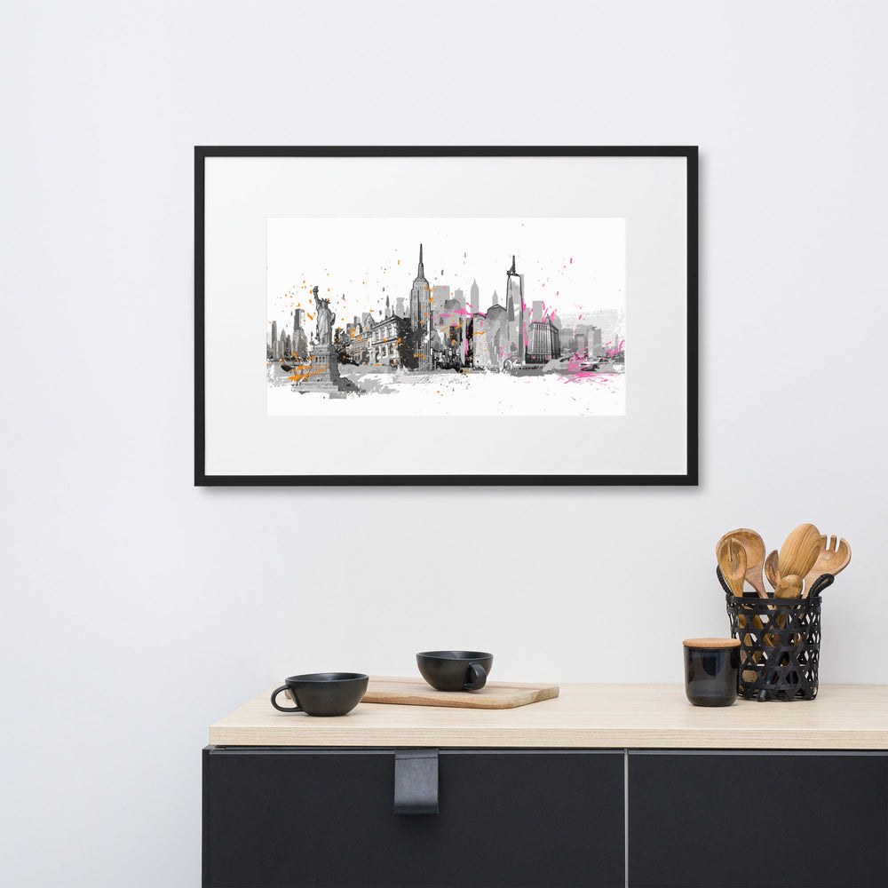 Poster mit Passepartout - Skyline New York artlia