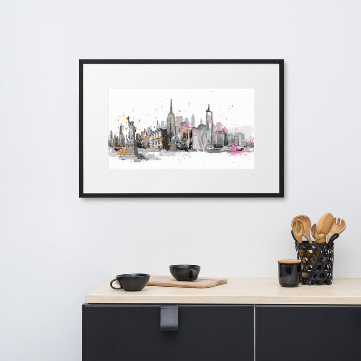Poster mit Passepartout - Skyline New York artlia