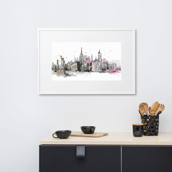 Poster mit Passepartout - Skyline New York artlia