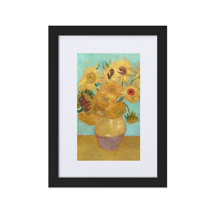 Poster mit Passepartout - Sonnenblumen, 1889 Schwarz / 21×30 cm artlia