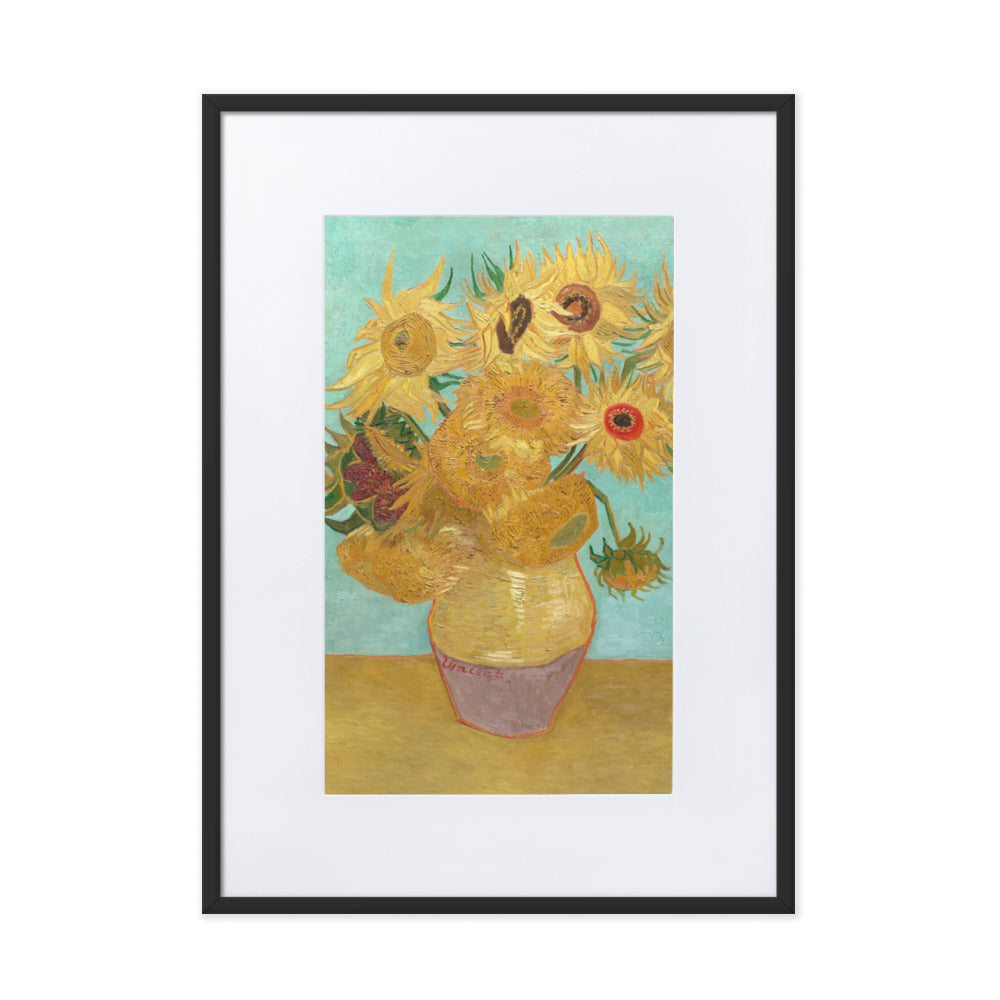 Poster mit Passepartout - Sonnenblumen, 1889 Schwarz / 50×70 cm artlia