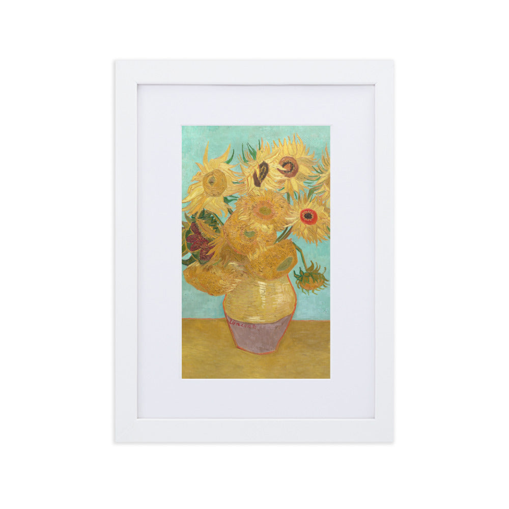 Poster mit Passepartout - Sonnenblumen, 1889 Weiß / 21×30 cm artlia