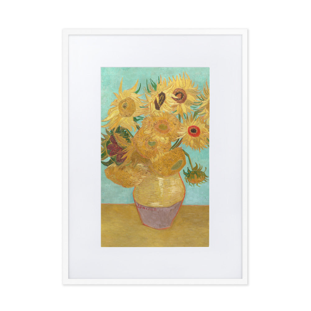 Poster mit Passepartout - Sonnenblumen, 1889 Weiß / 50×70 cm artlia