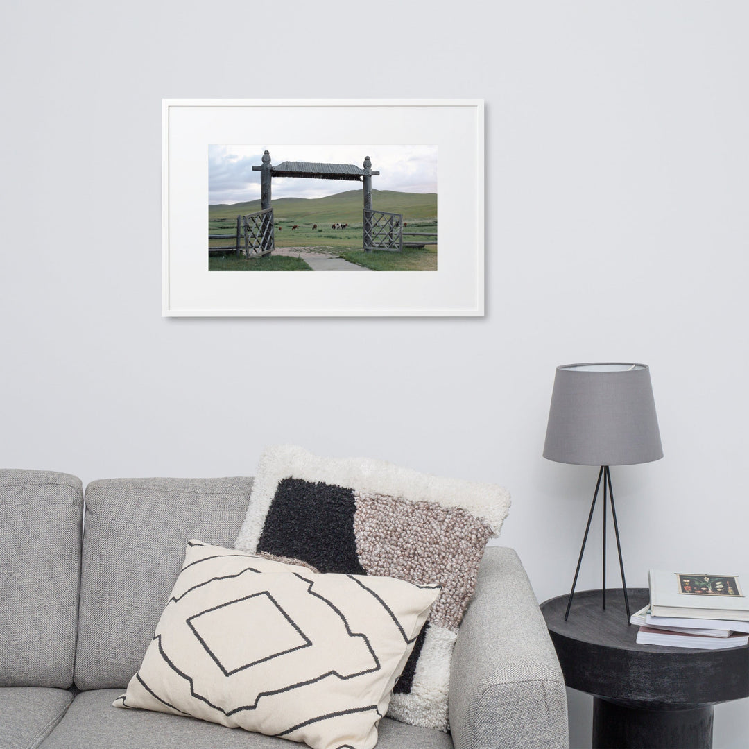 Poster mit Passepartout - The gateway to the steppes of Mongolia artlia