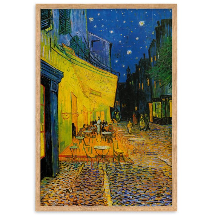 Poster mit Rahmen - Caféterrasse am Abend Oak / 61×91 cm artlia