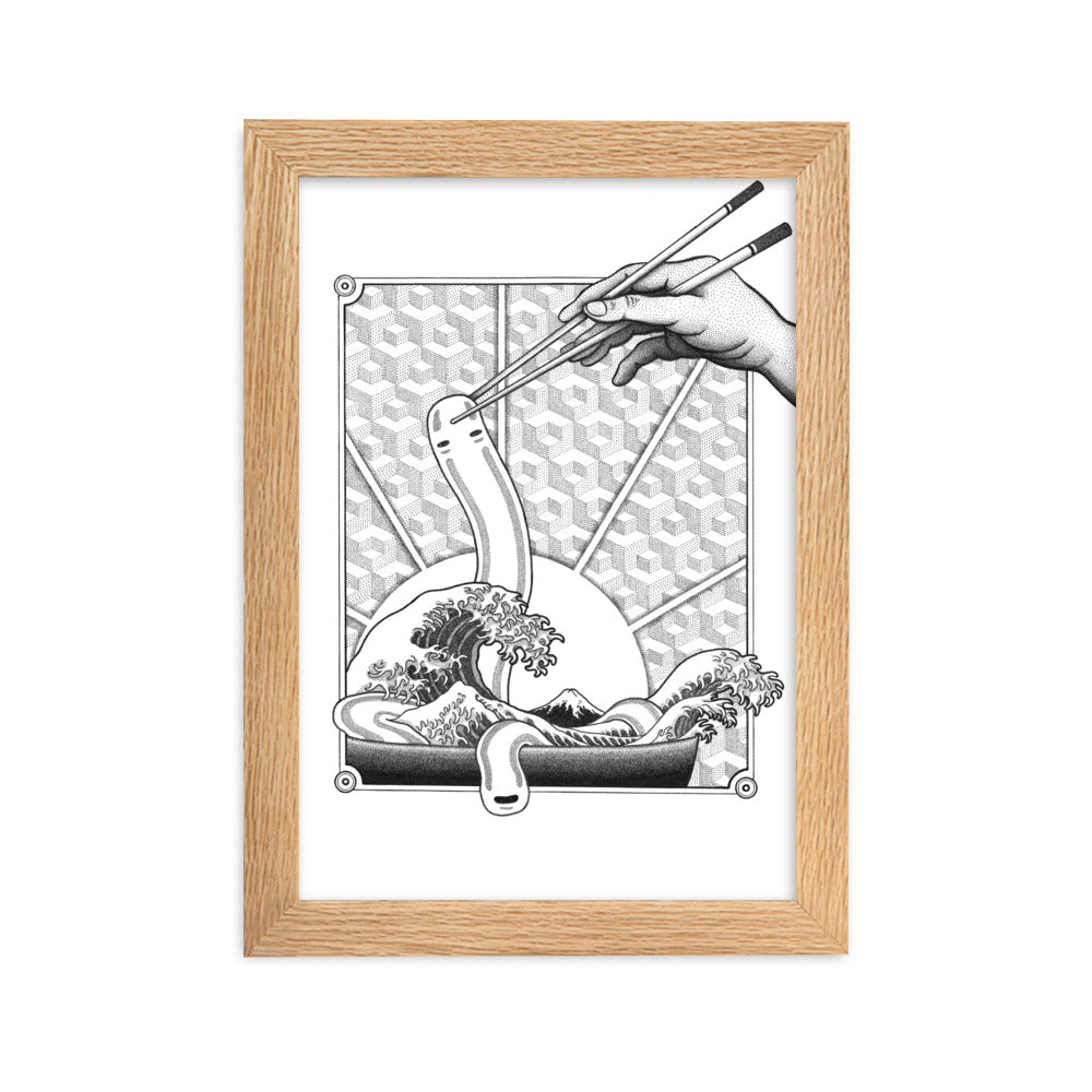 Poster mit Rahmen - Ghibli Ramen Oak / 21×30 cm artlia