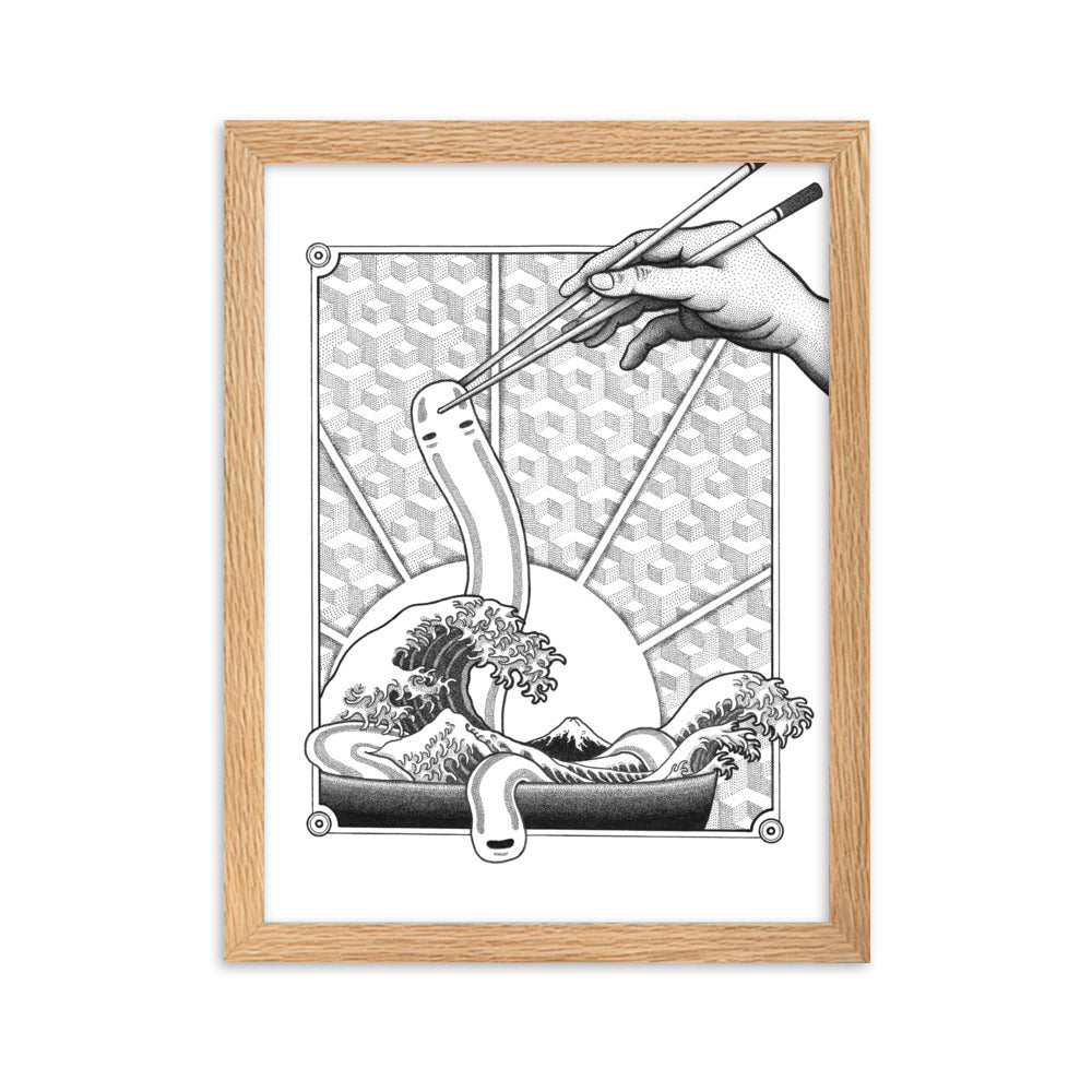 Poster mit Rahmen - Ghibli Ramen Oak / 30×40 cm artlia
