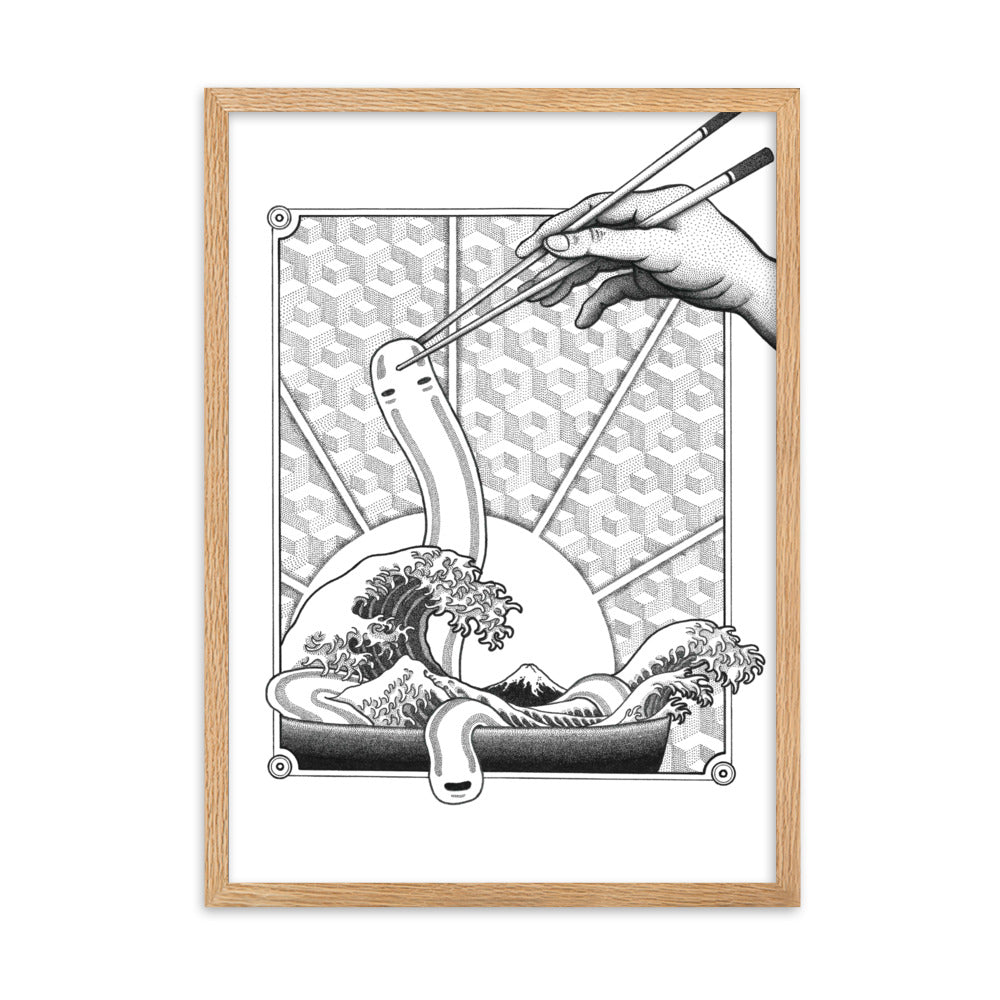 Poster mit Rahmen - Ghibli Ramen Oak / 50×70 cm artlia