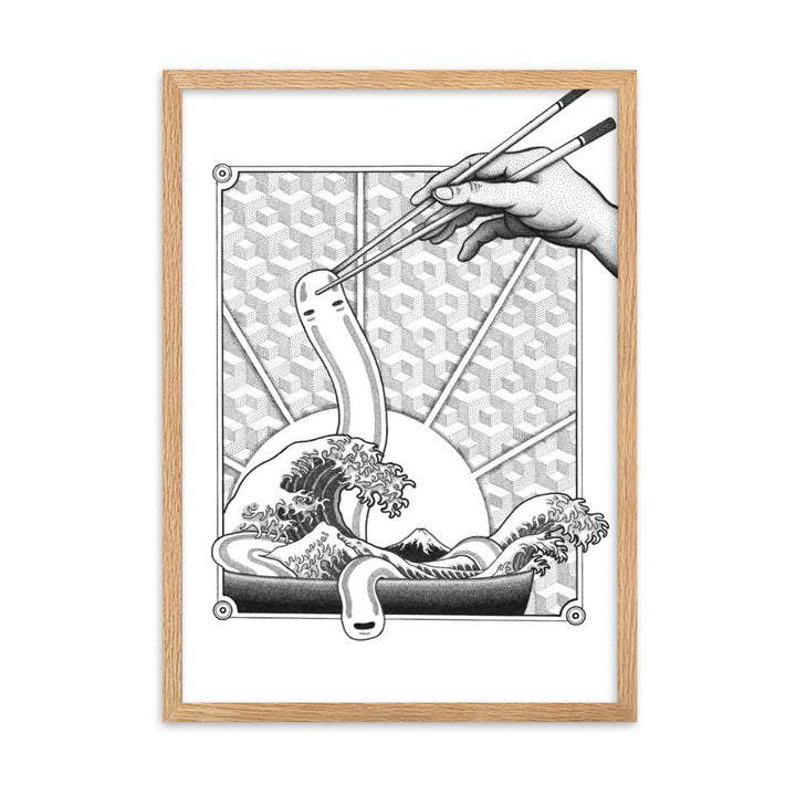 Poster mit Rahmen - Ghibli Ramen Oak / 50×70 cm artlia