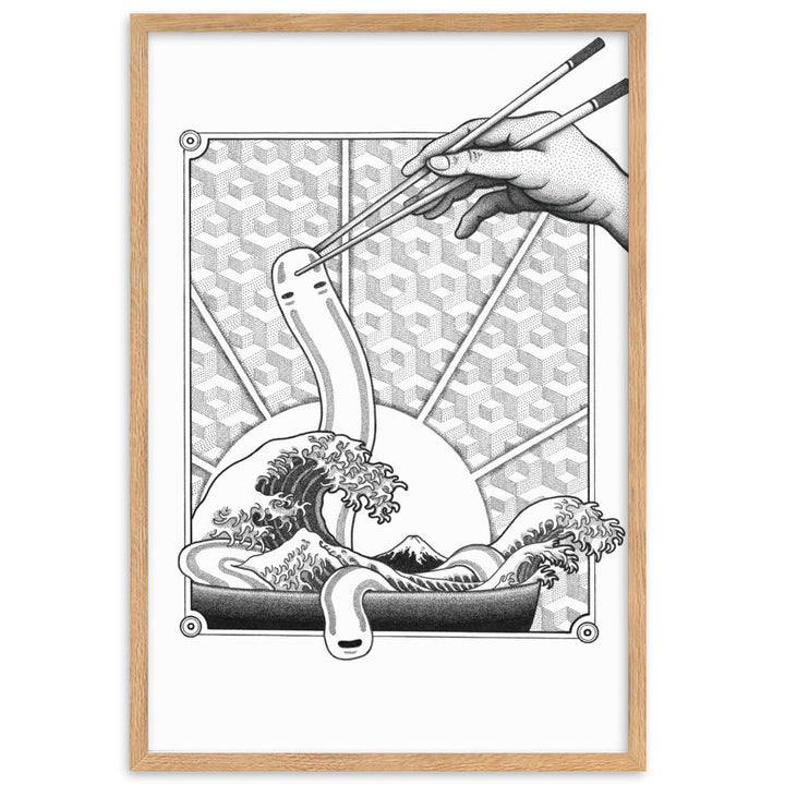 Poster mit Rahmen - Ghibli Ramen Oak / 61×91 cm artlia