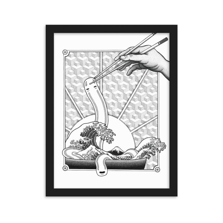 Poster mit Rahmen - Ghibli Ramen Schwarz / 30×40 cm artlia