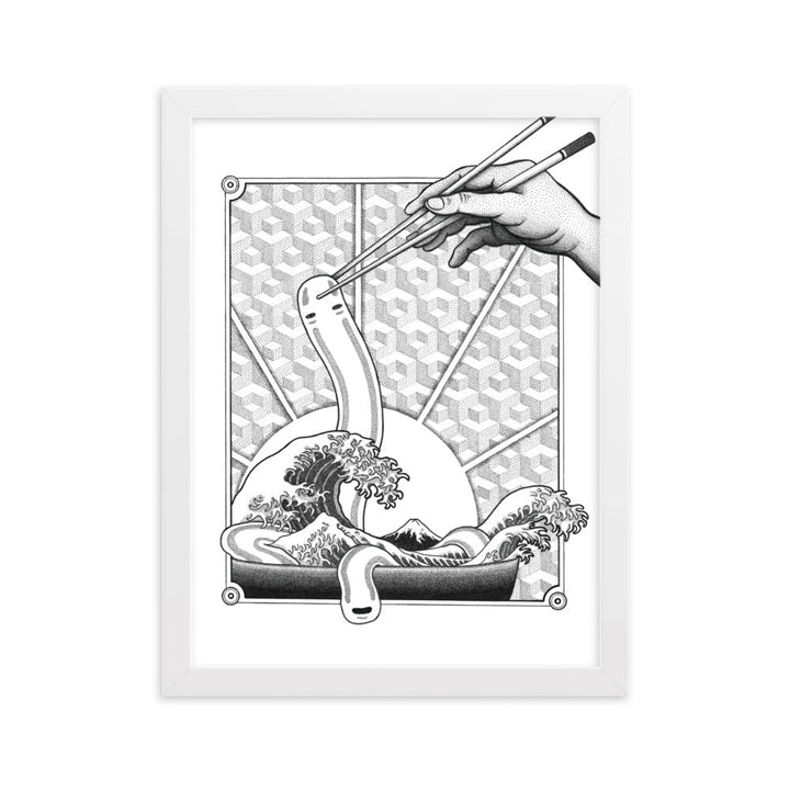 Poster mit Rahmen - Ghibli Ramen Weiß / 30×40 cm artlia