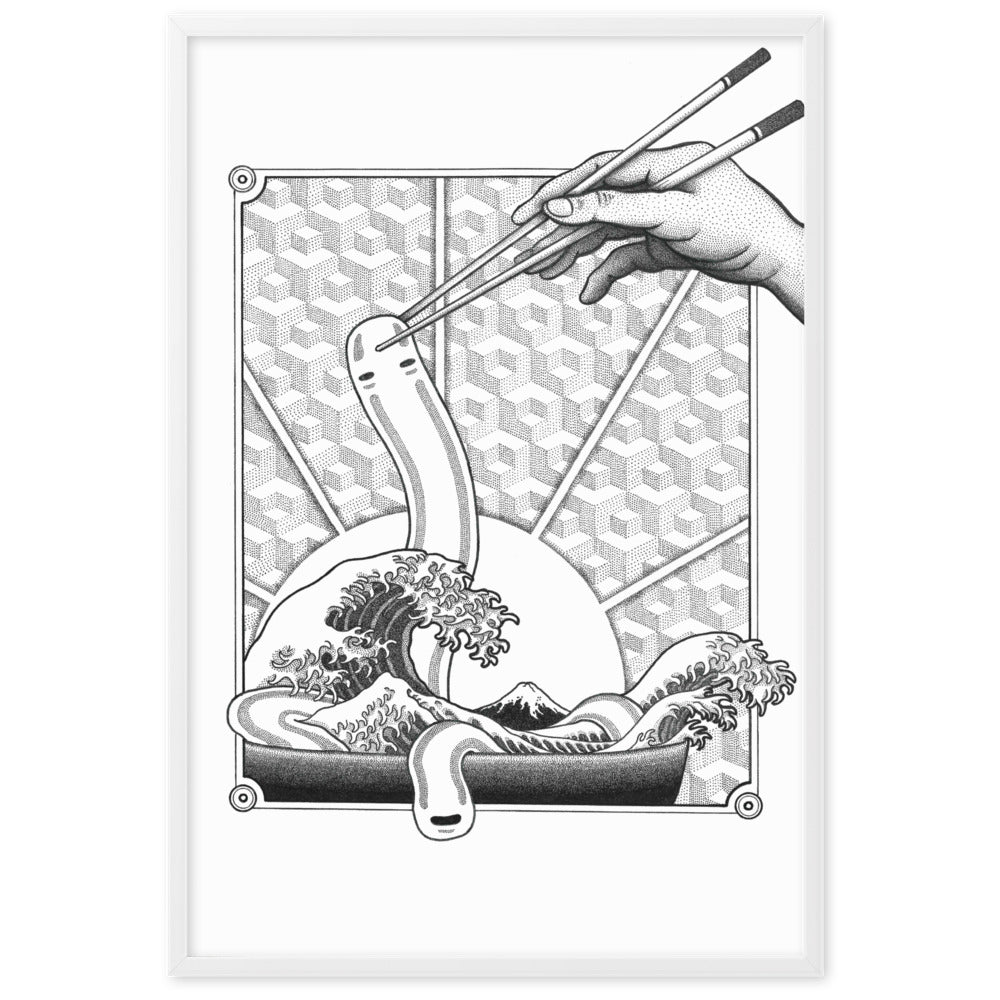 Poster mit Rahmen - Ghibli Ramen Weiß / 61×91 cm artlia