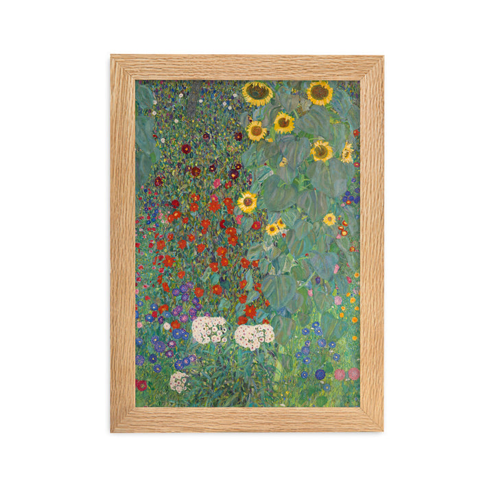 Poster mit Rahmen - Gustav Klimt, Garten mit Sonnenblumen Oak / 21×30 cm artlia