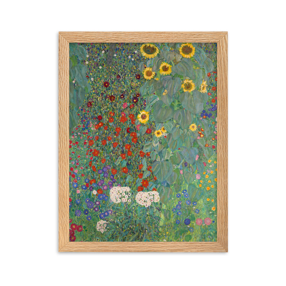 Poster mit Rahmen - Gustav Klimt, Garten mit Sonnenblumen Oak / 30×40 cm artlia