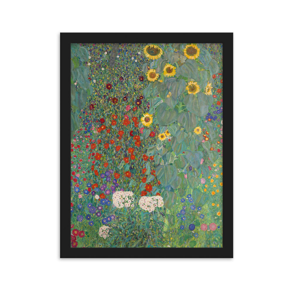 Poster mit Rahmen - Gustav Klimt, Garten mit Sonnenblumen Schwarz / 30×40 cm artlia