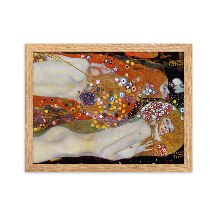Poster mit Rahmen - Gustav Klimt, Wasserschlangen II Oak / 30×40 cm artlia