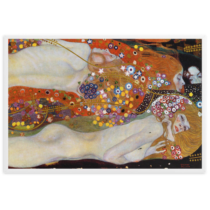 Poster mit Rahmen - Gustav Klimt, Wasserschlangen II Weiß / 61×91 cm artlia