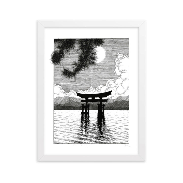 Poster mit Rahmen - Miyajima Weiß / 30×40 cm artlia