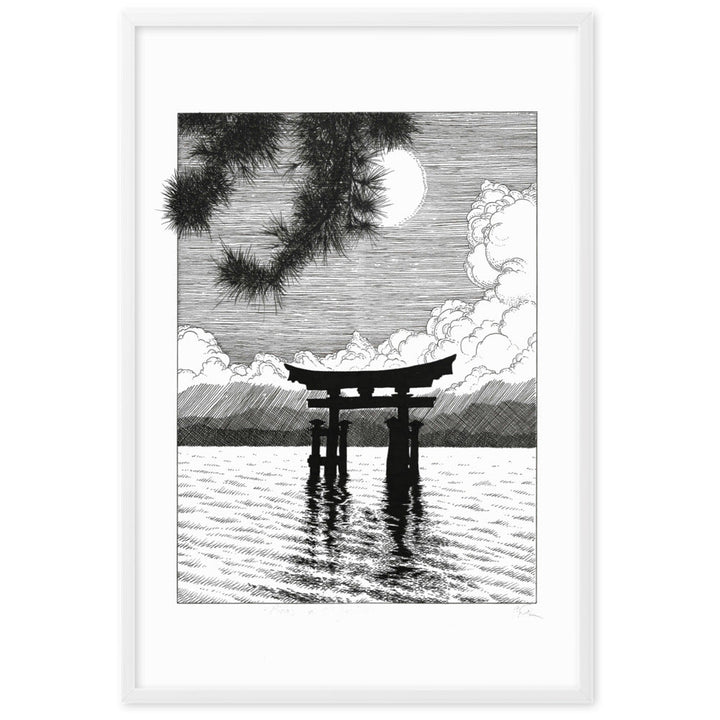 Poster mit Rahmen - Miyajima Weiß / 61×91 cm artlia