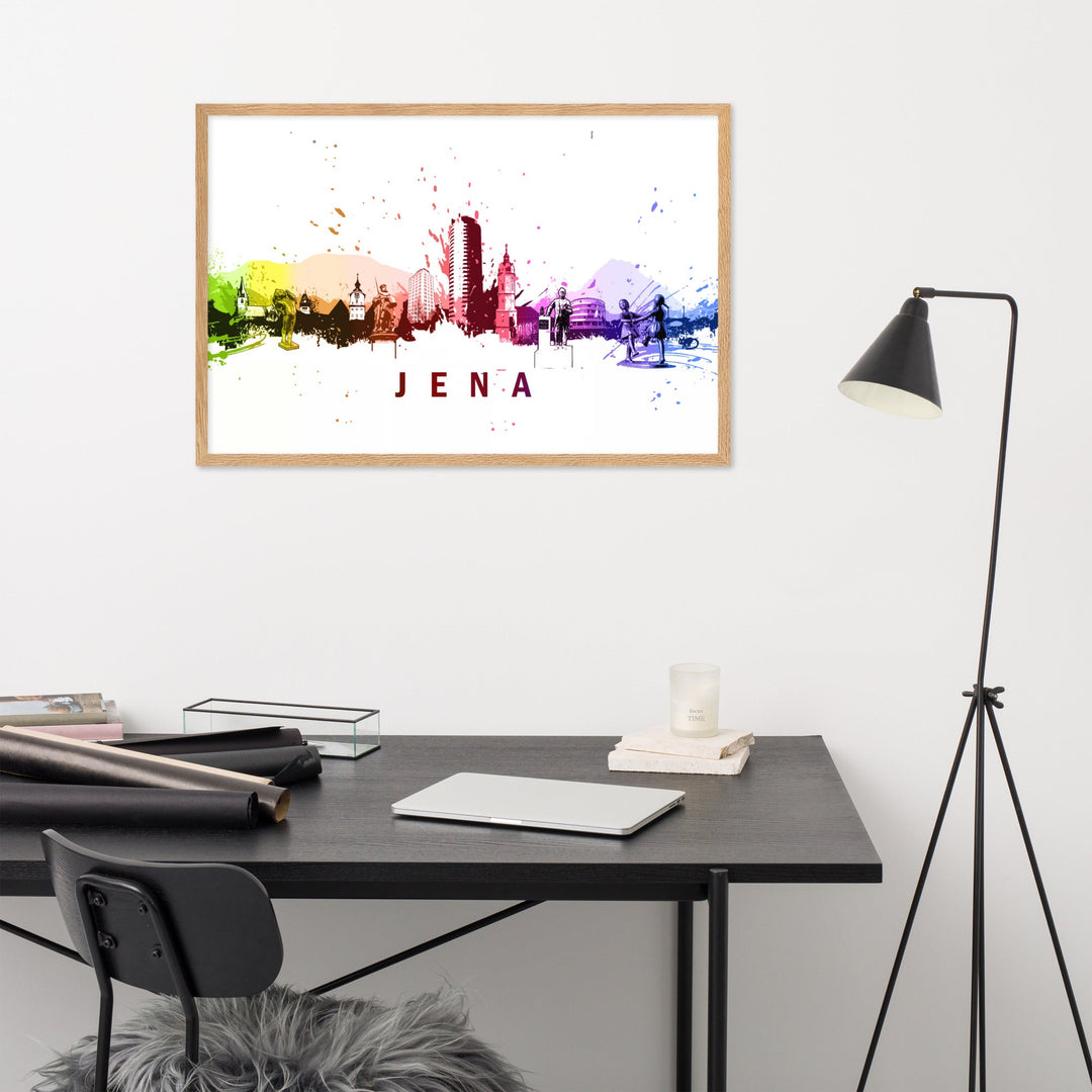 Poster mit Rahmen - Skyline Jena artlia
