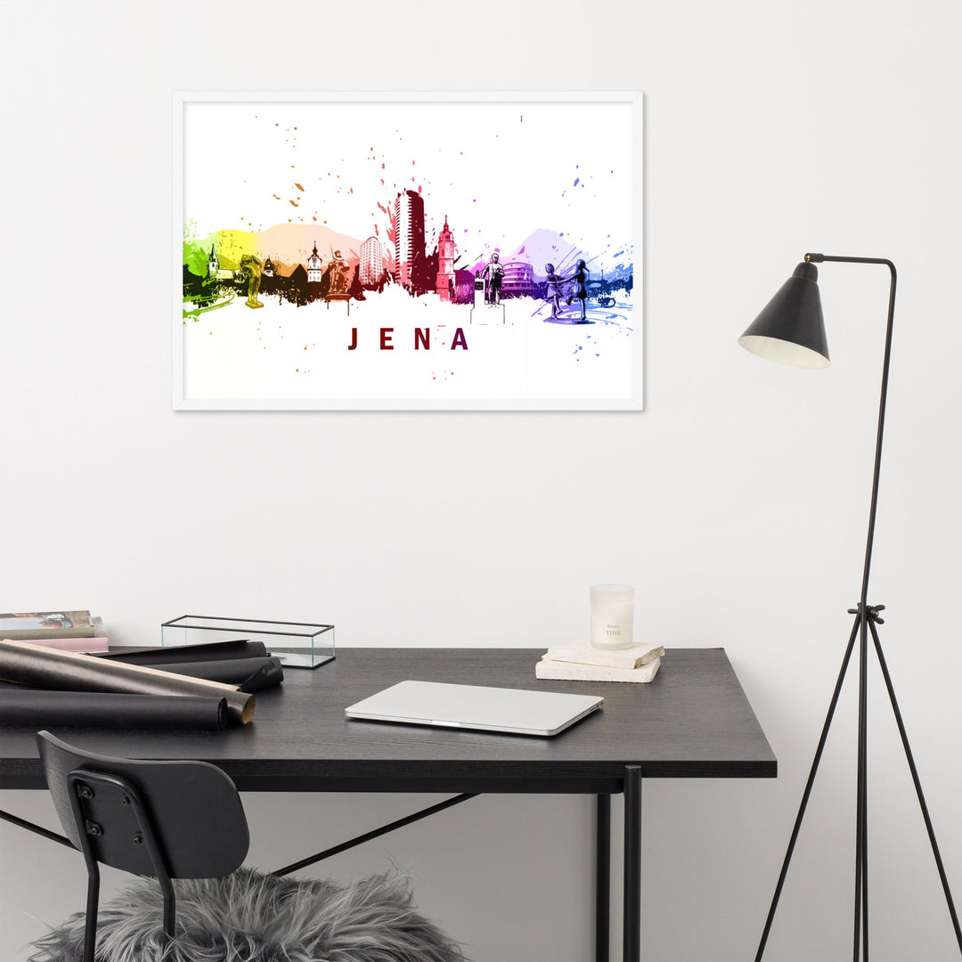 Poster mit Rahmen - Skyline Jena artlia