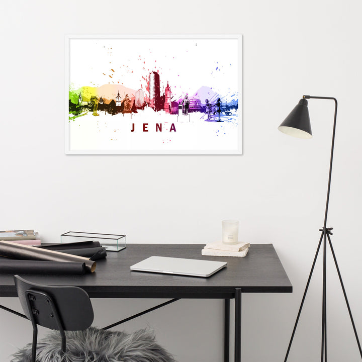 Poster mit Rahmen - Skyline Jena artlia