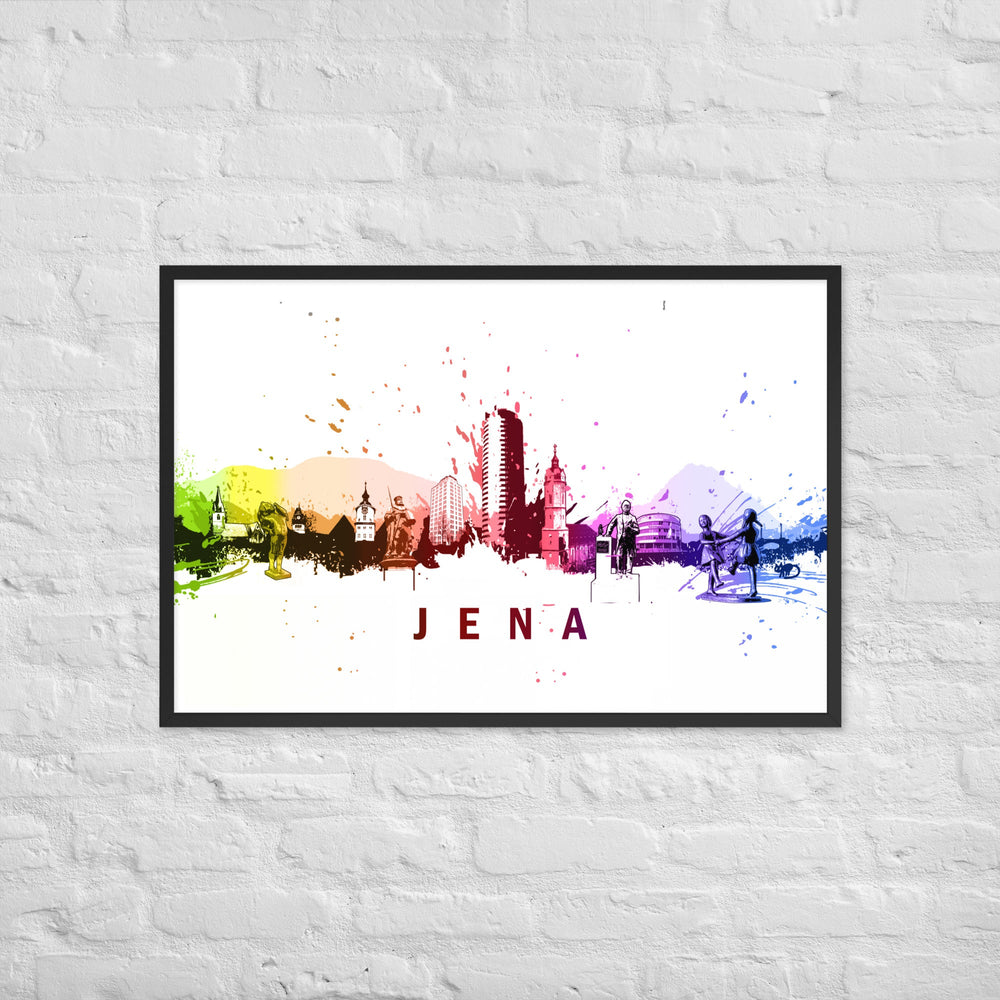 Poster mit Rahmen - Skyline Jena artlia