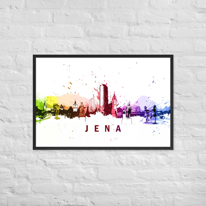 Poster mit Rahmen - Skyline Jena artlia