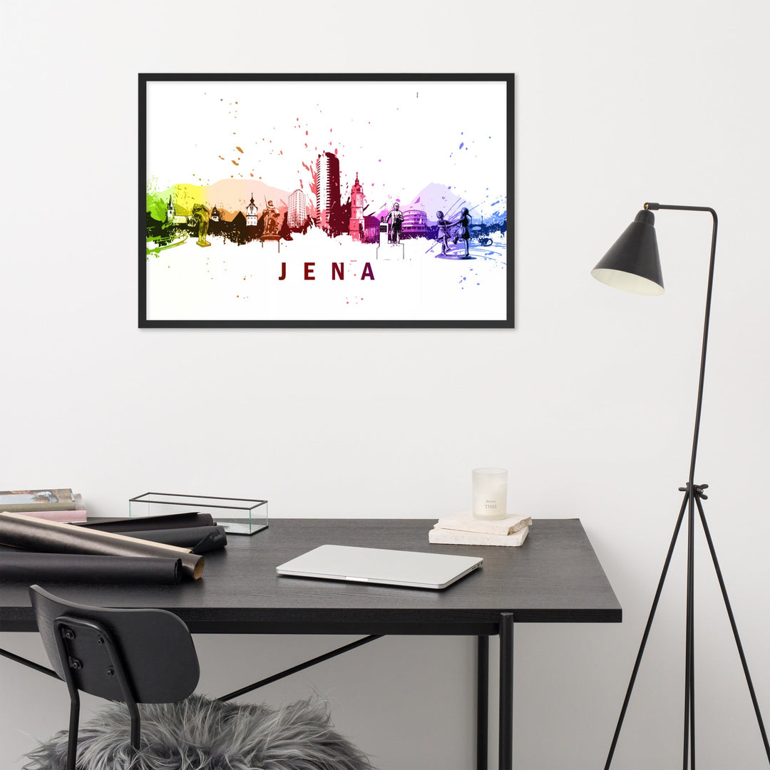 Poster mit Rahmen - Skyline Jena artlia