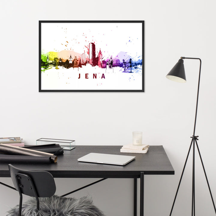 Poster mit Rahmen - Skyline Jena artlia