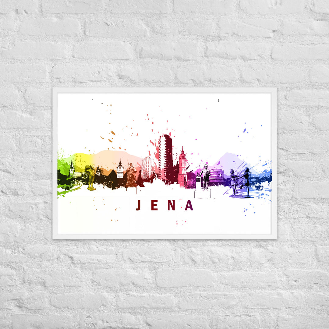 Poster mit Rahmen - Skyline Jena artlia