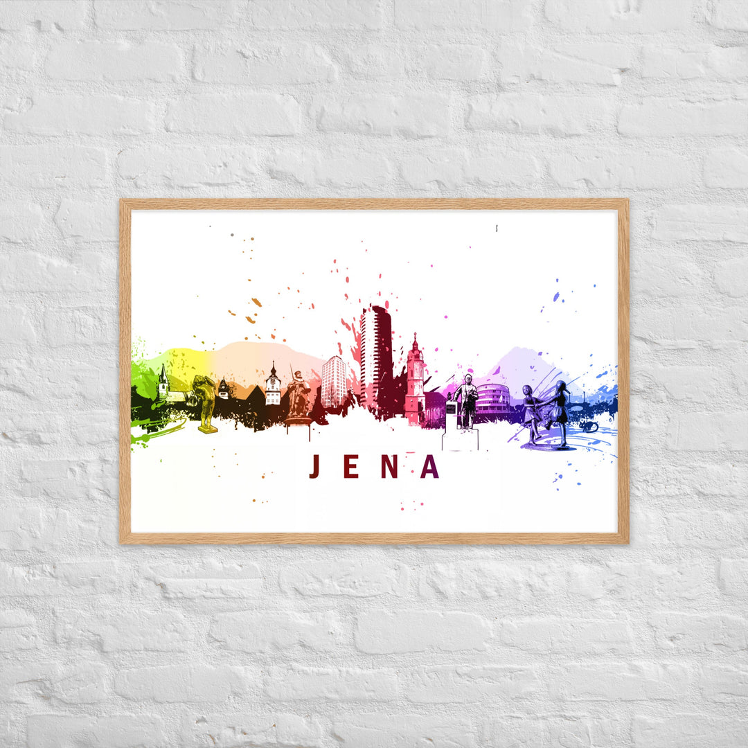 Poster mit Rahmen - Skyline Jena artlia