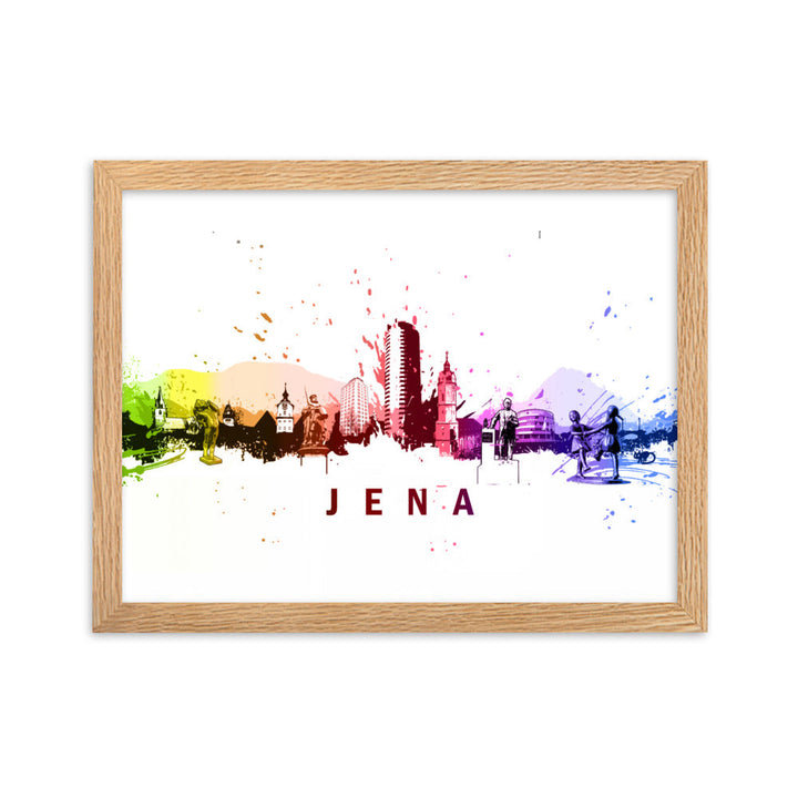 Poster mit Rahmen - Skyline Jena Oak / 30×40 cm artlia