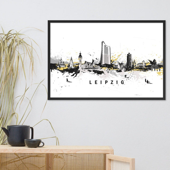 Poster mit Rahmen - Skyline Leipzig artlia