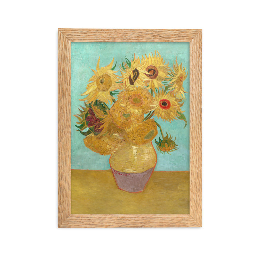 Poster mit Rahmen - Sonnenblumen, 1889 Oak / 21×30 cm artlia