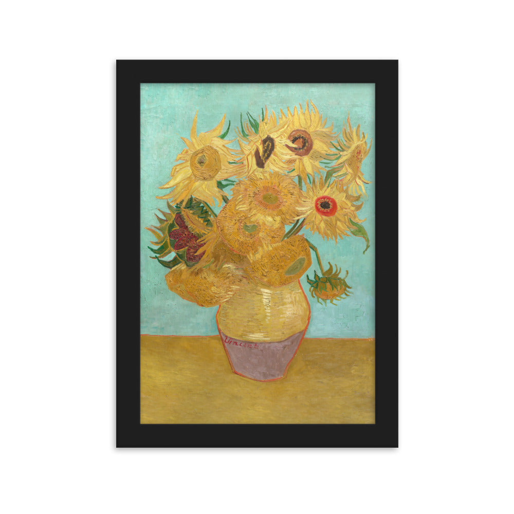 Poster mit Rahmen - Sonnenblumen, 1889 Schwarz / 21×30 cm artlia