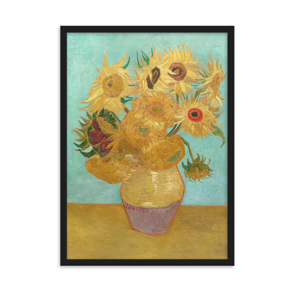 Poster mit Rahmen - Sonnenblumen, 1889 Schwarz / 50×70 cm artlia